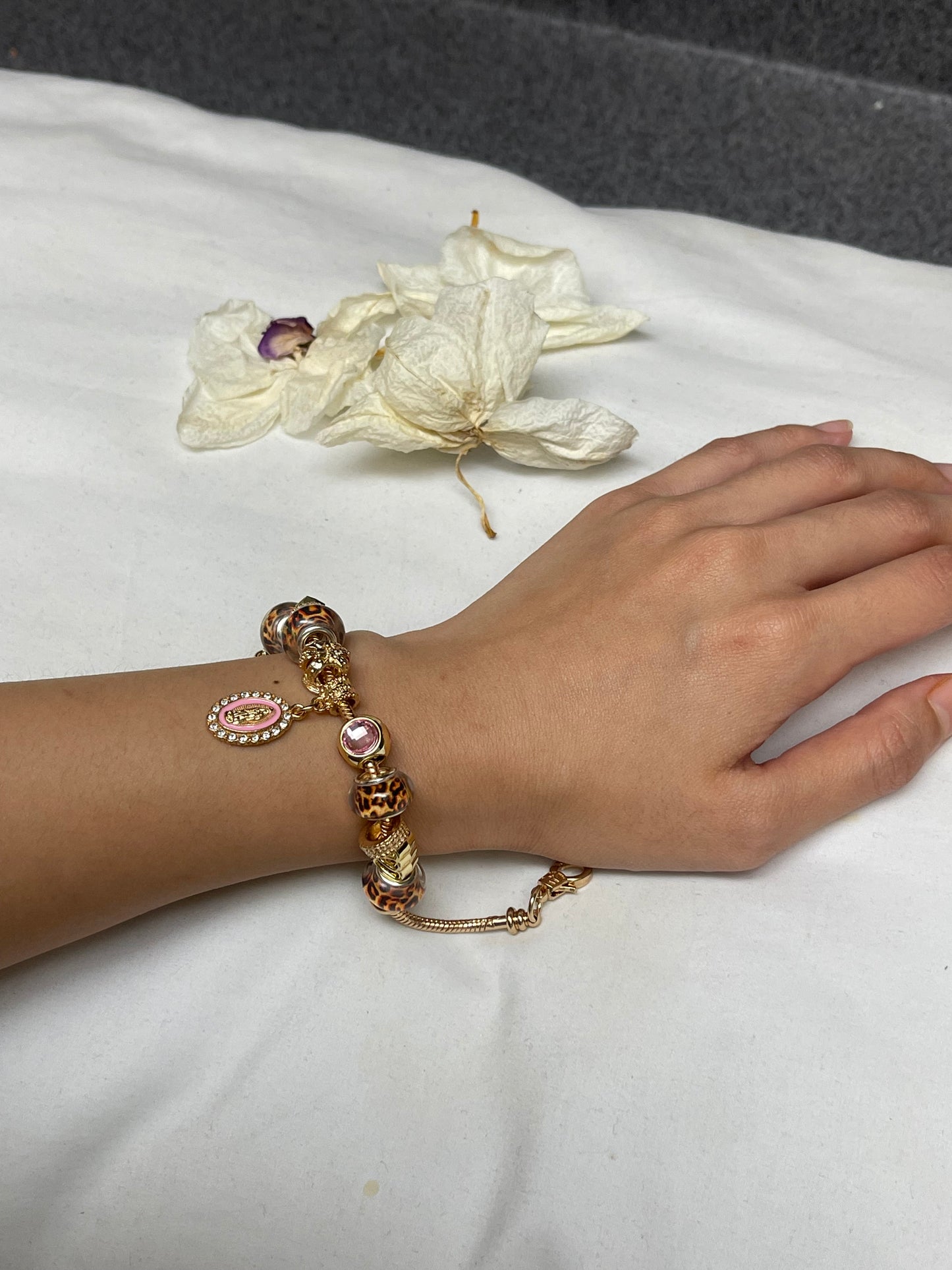 Sacred Bloom Bracelet | Guadalupe Gold Charm Bracelet