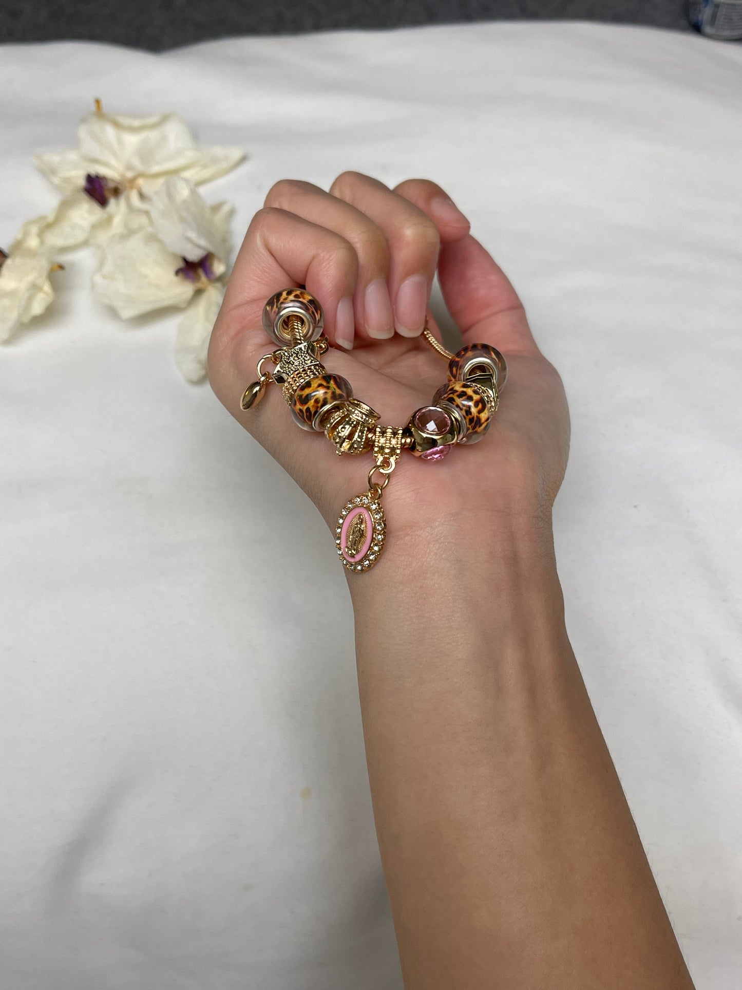 Sacred Bloom Bracelet | Guadalupe Gold Charm Bracelet