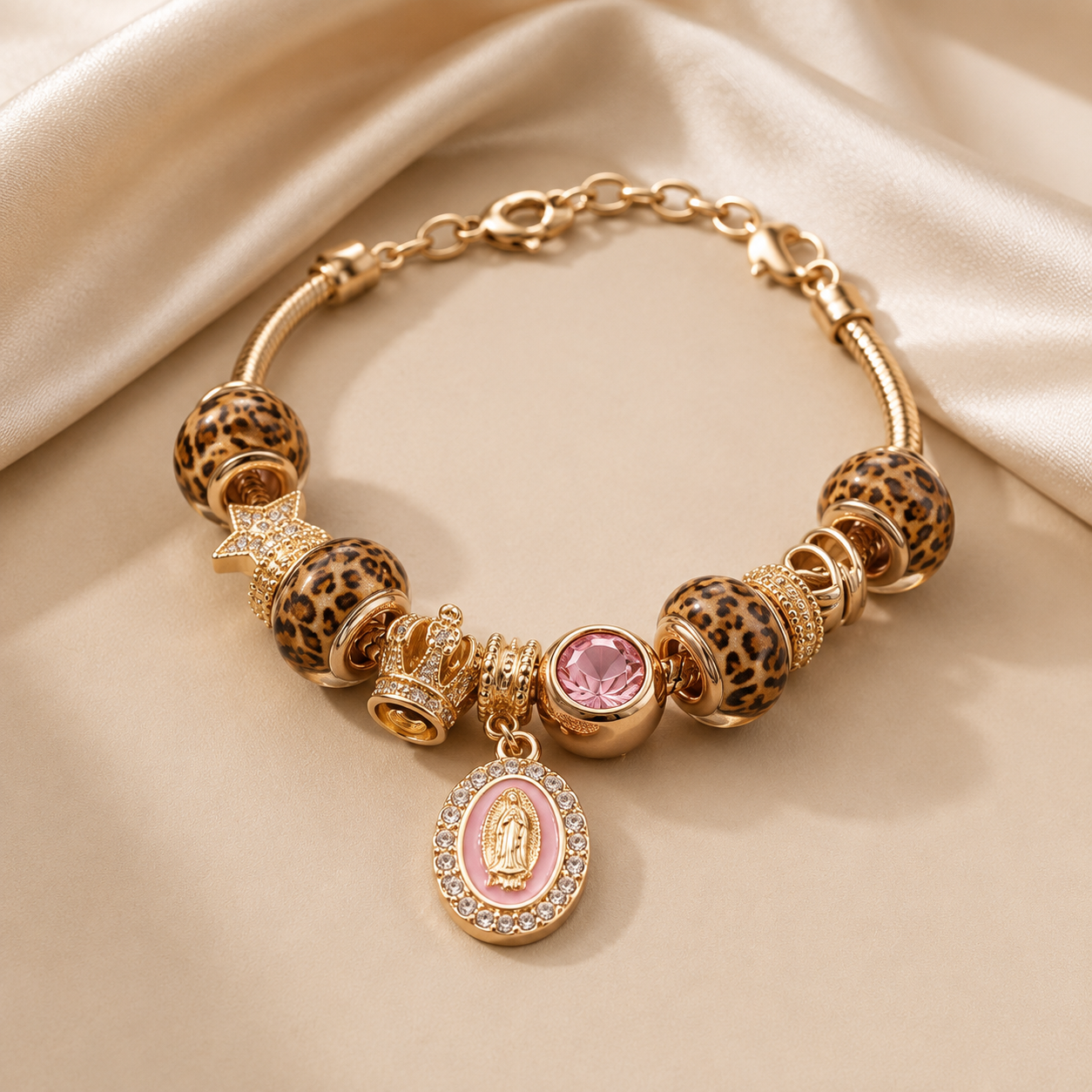 Sacred Bloom Bracelet | Guadalupe Gold Charm Bracelet