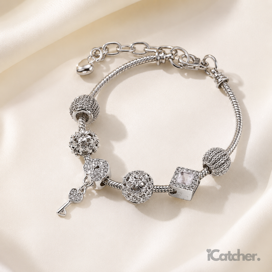 Ever After Key Bracelet | Silver Key Charm Bracelet